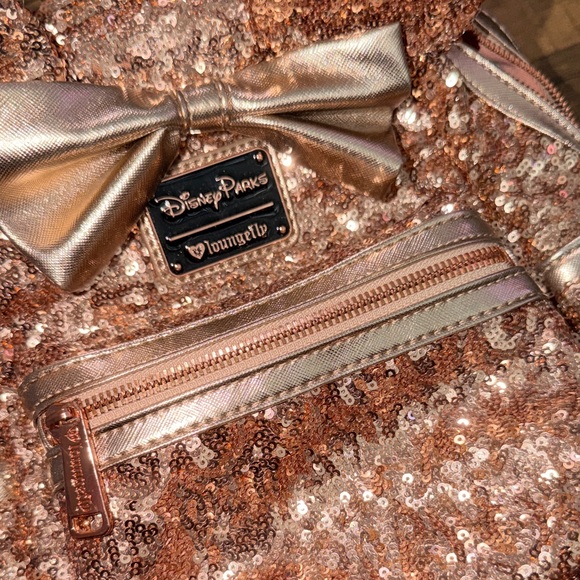 Disney Sparkling Rose Gold Backpack loungefly